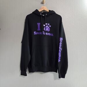 Port & Company Fleece Pullover Hoodie Sweatshirt, SpokAnimal "I Love SpokAnimal"